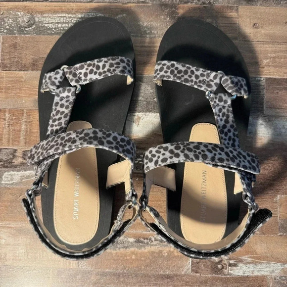 NWOT Stuart Weitzman Vail Cheetah Sport Sandals Women Size 6 Animal Print - Picture 1 of 4